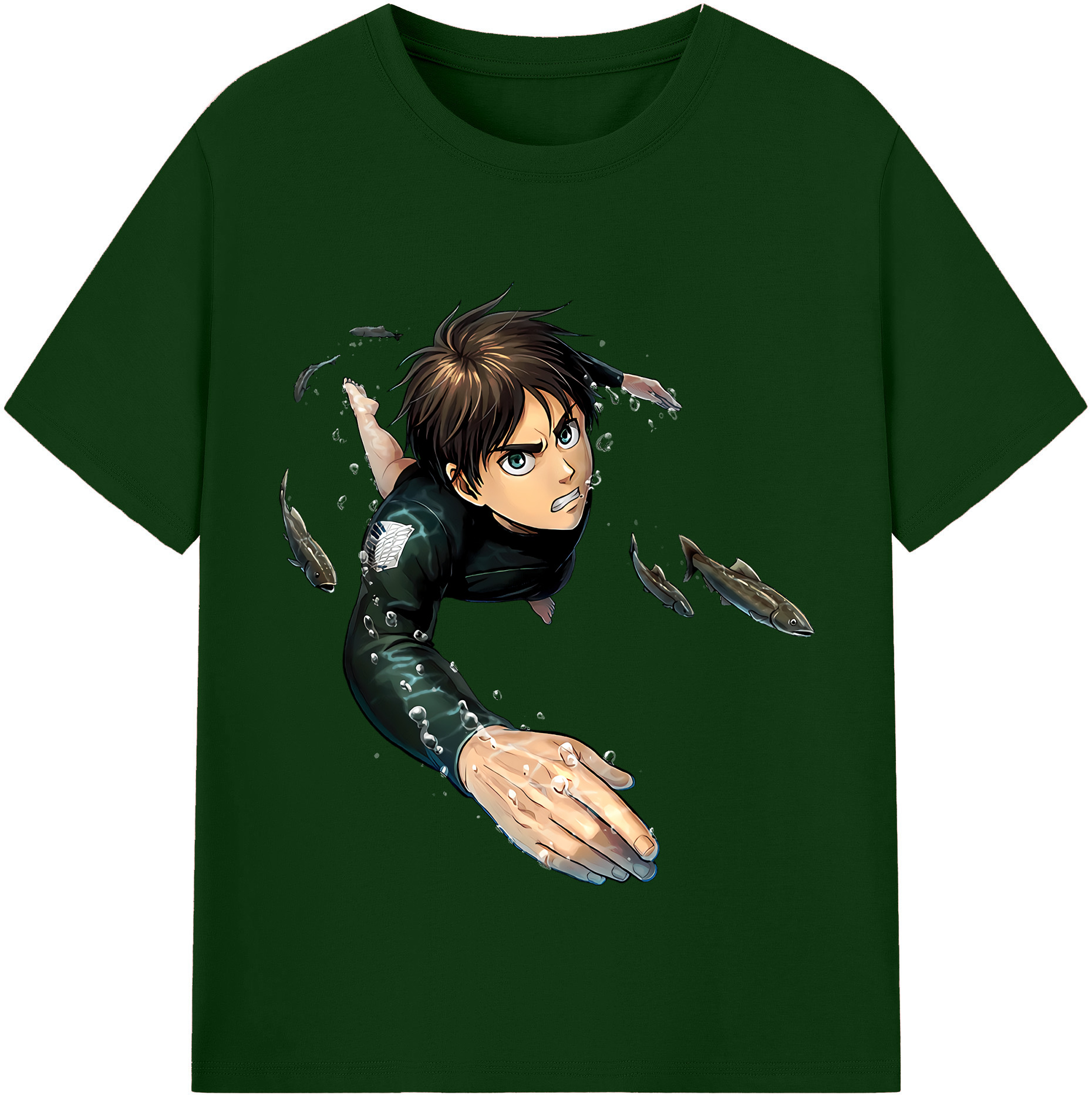 （画像用） 進撃の巨人 エレン･イェーガー Attack on Titan Eren Jäger 綿100％半袖Tシャツ（フロントプリント）
